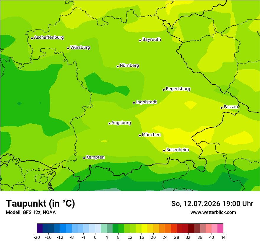 Modellkarte GFS – td – by