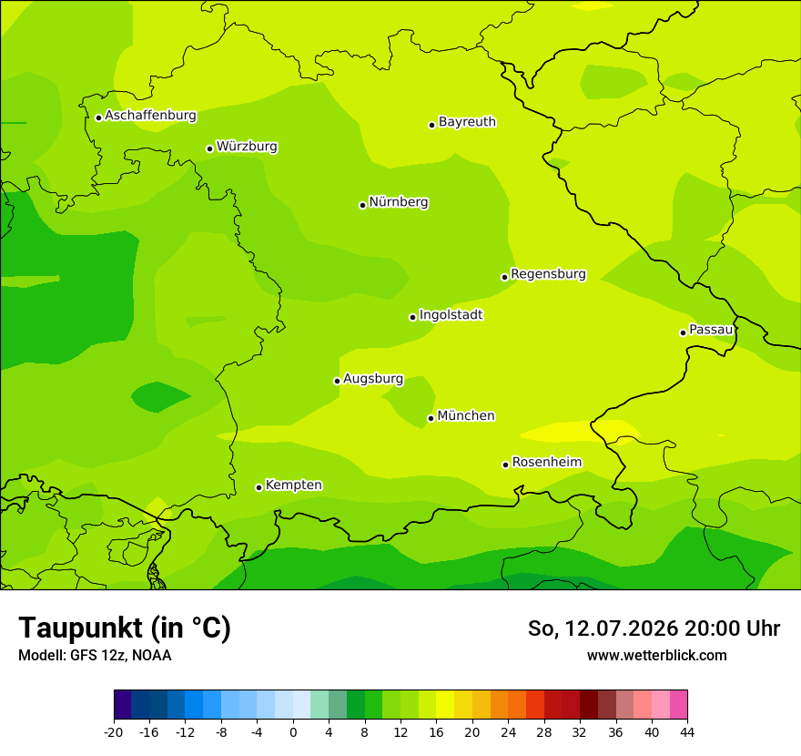Modellkarte GFS – td – by