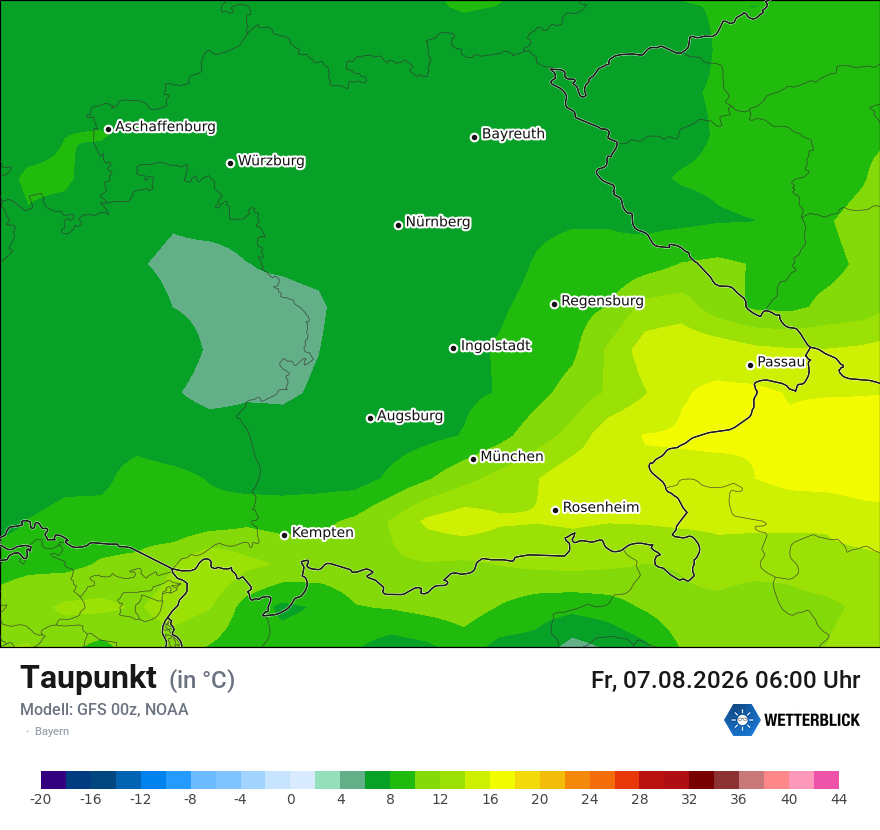 Modellkarte GFS – td – by
