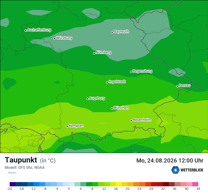 Modellkarte GFS – td – by