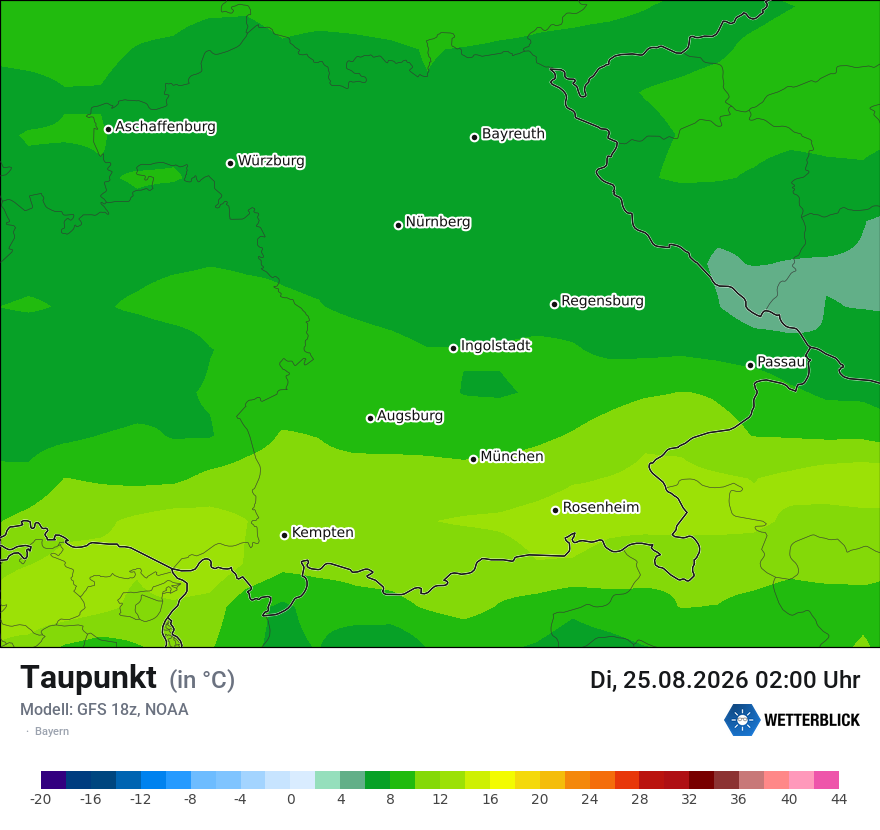 Modellkarte GFS – td – by