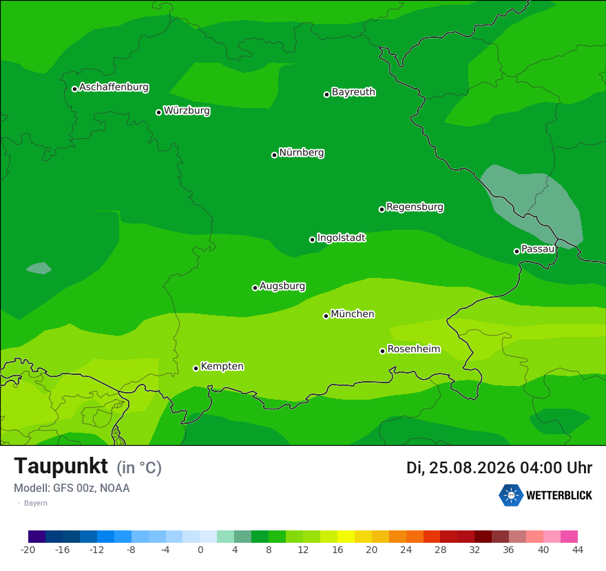 Modellkarte GFS – td – by