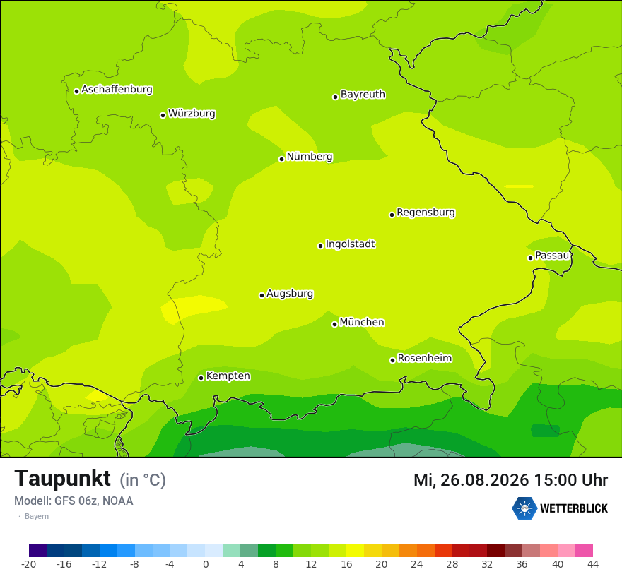 Modellkarte GFS – td – by