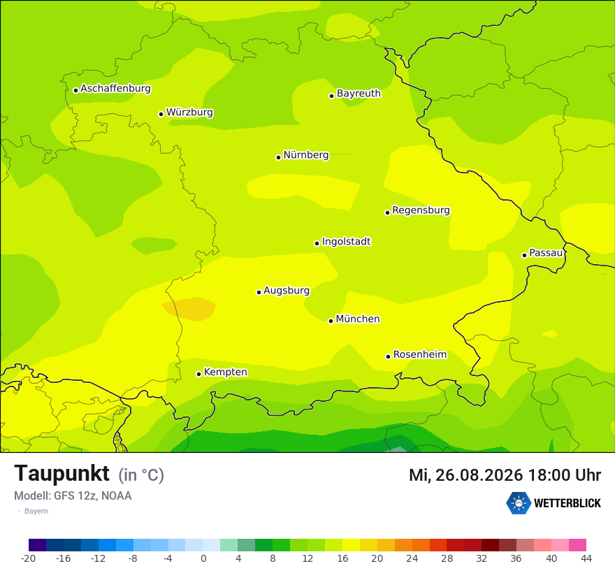 Modellkarte GFS – td – by