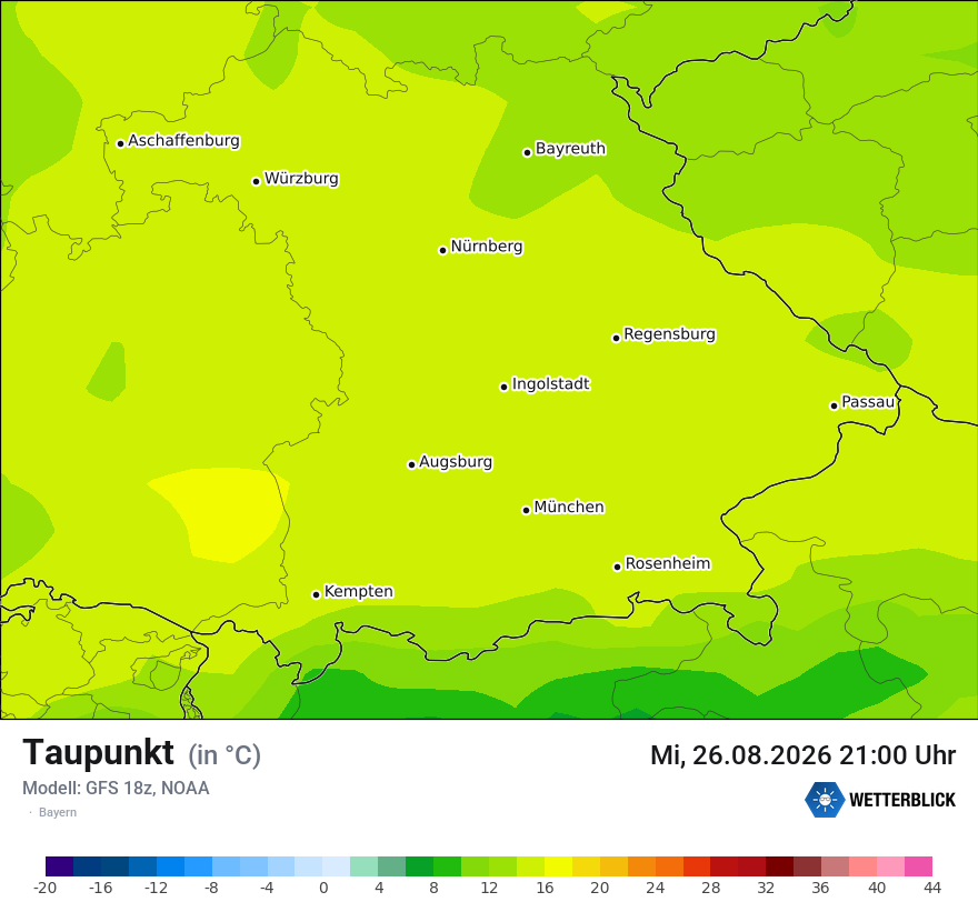 Modellkarte GFS – td – by