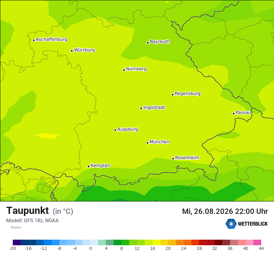 Modellkarte GFS – td – by