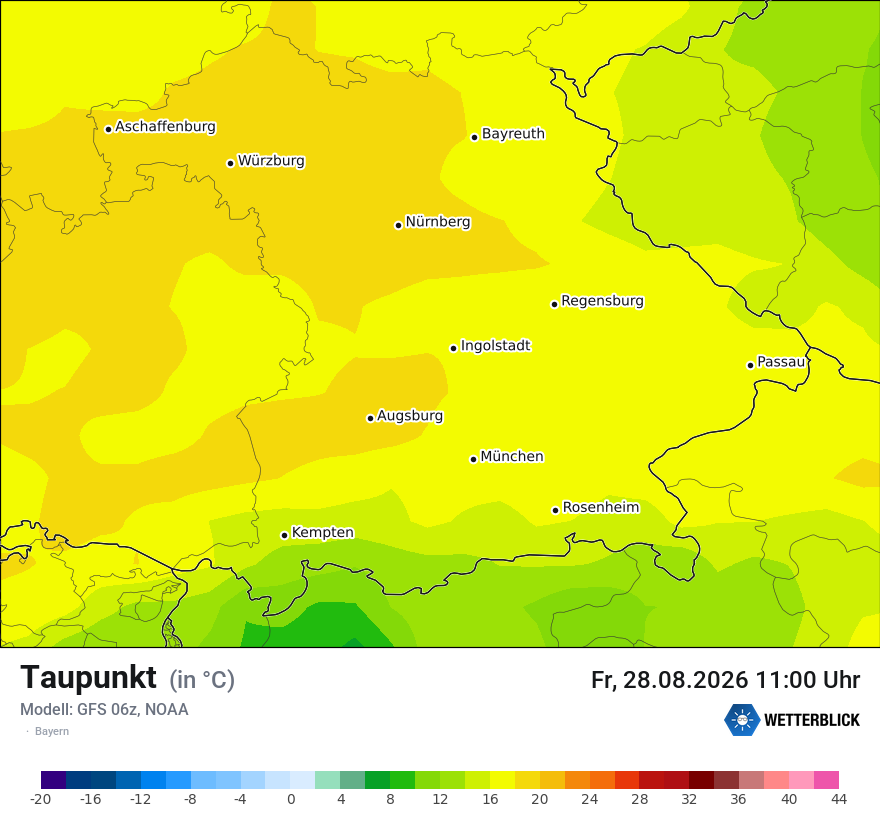 Modellkarte GFS – td – by