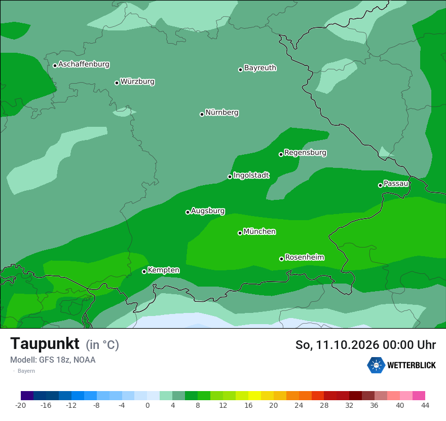 Modellkarte GFS – td – by
