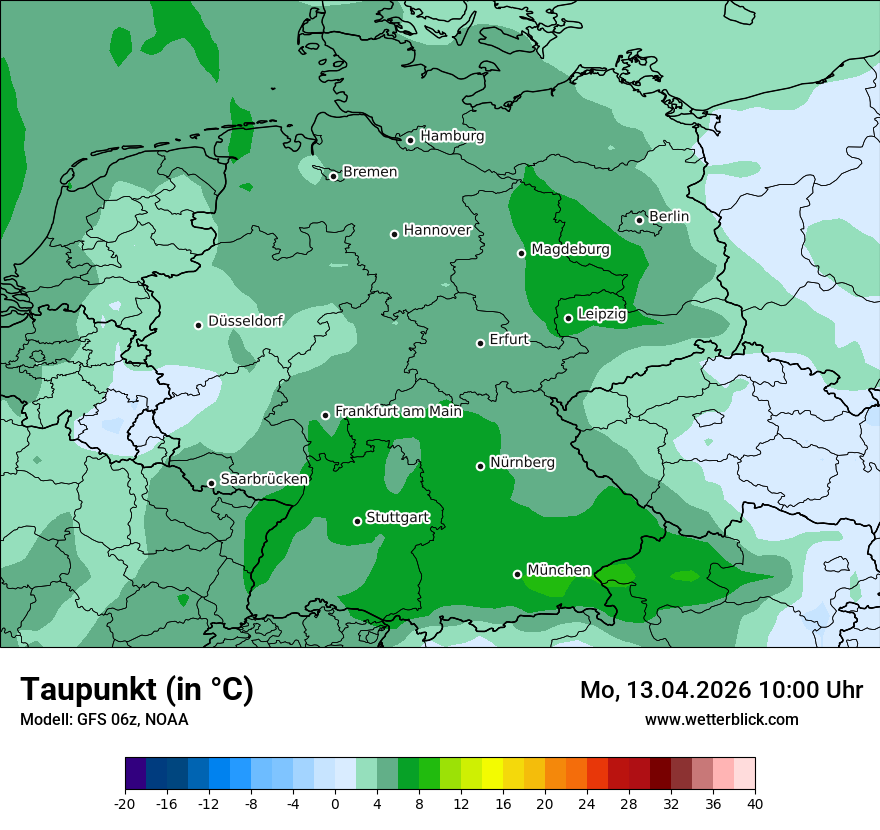 Modellkarte GFS – td – deutschland
