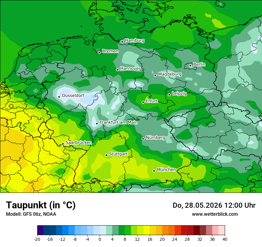 Modellkarte GFS – td – deutschland