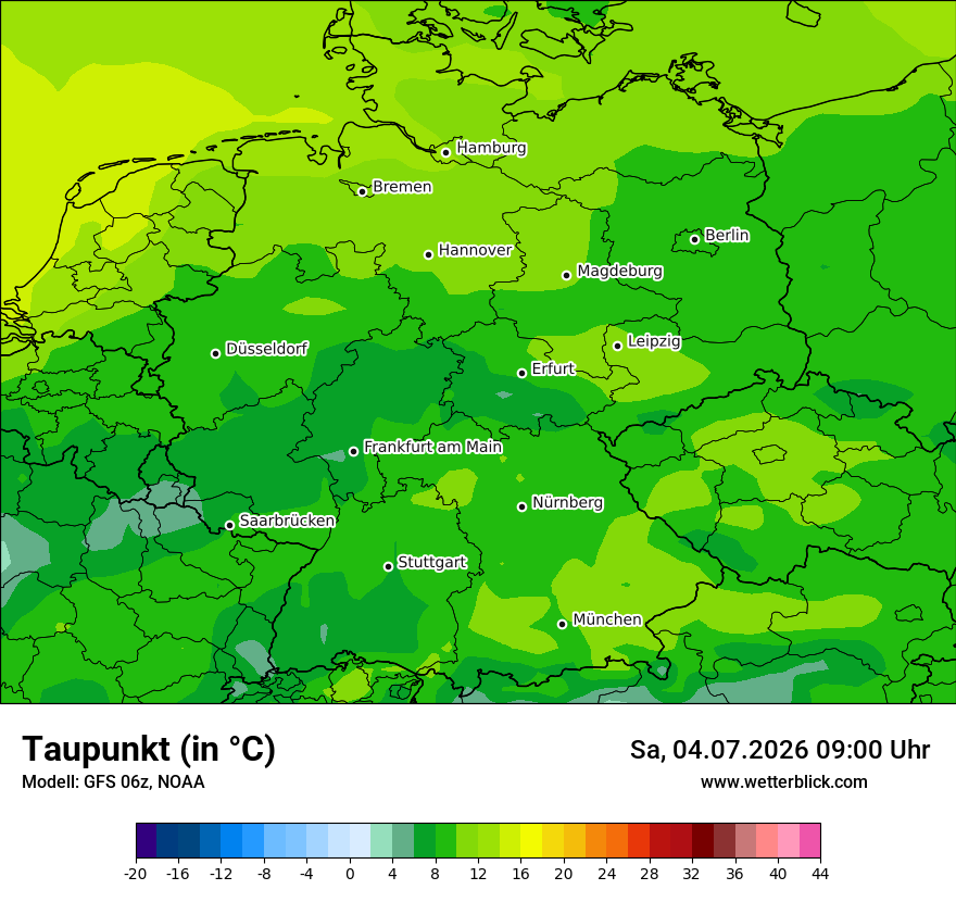 Modellkarte GFS – td – deutschland