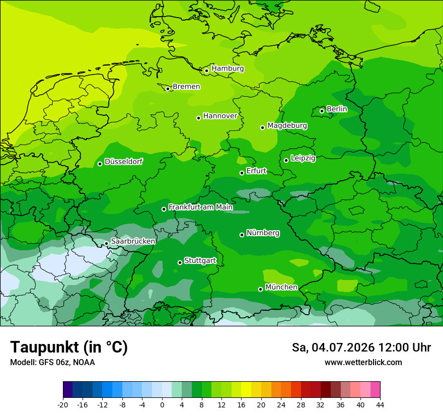 Modellkarte GFS – td – deutschland