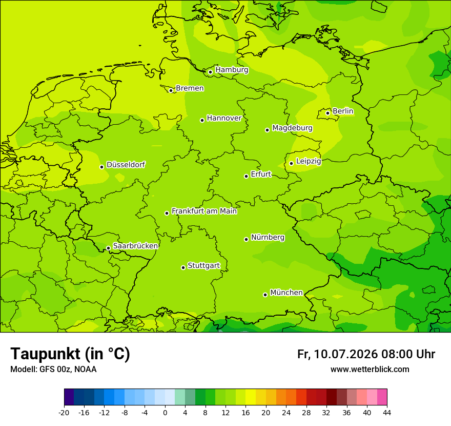 Modellkarte GFS – td – deutschland