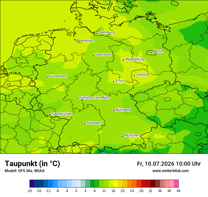 Modellkarte GFS – td – deutschland