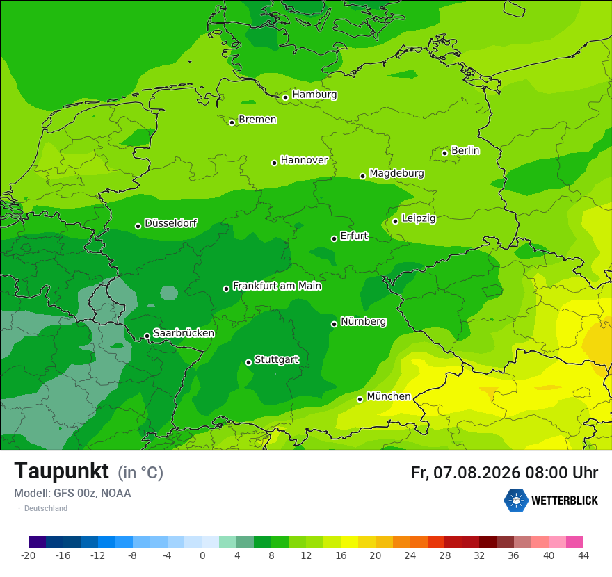 Modellkarte GFS – td – deutschland
