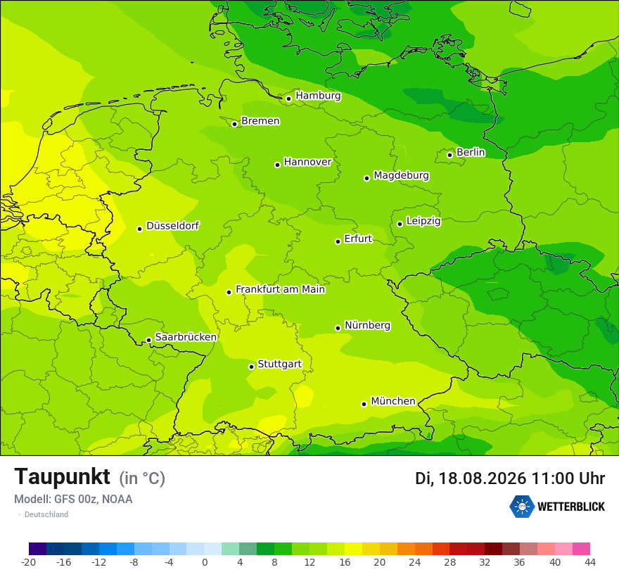 Modellkarte GFS – td – deutschland