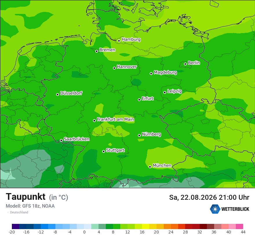 Modellkarte GFS – td – deutschland