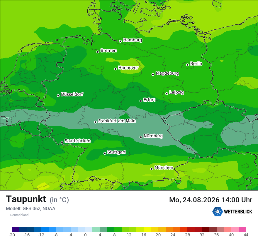 Modellkarte GFS – td – deutschland