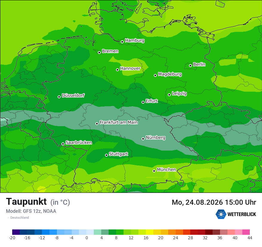 Modellkarte GFS – td – deutschland