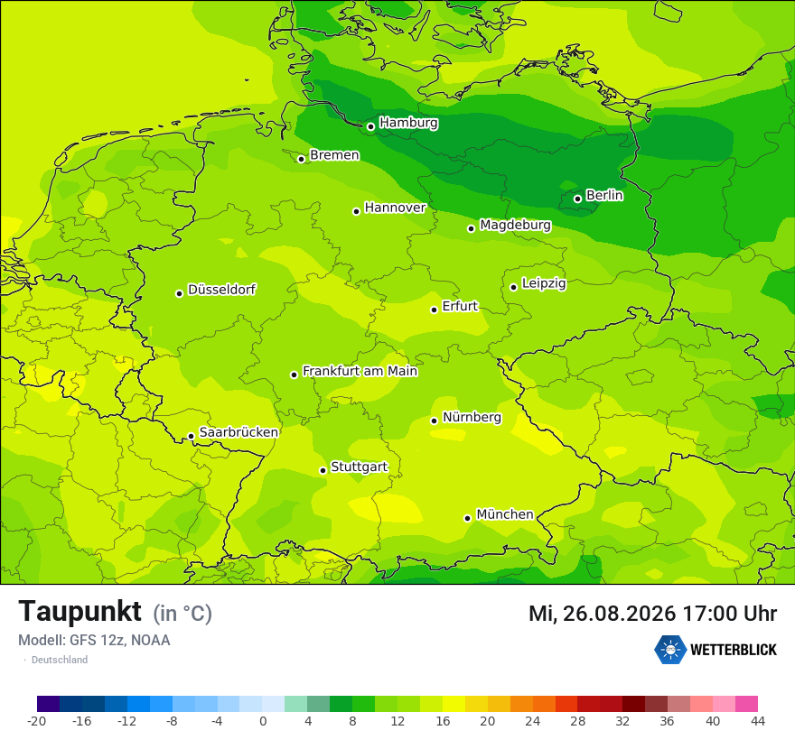 Modellkarte GFS – td – deutschland