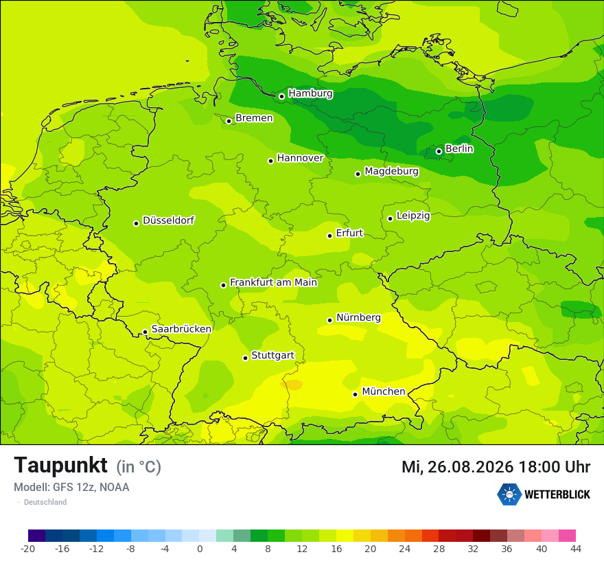 Modellkarte GFS – td – deutschland