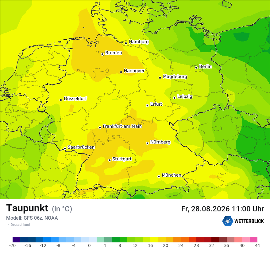 Modellkarte GFS – td – deutschland