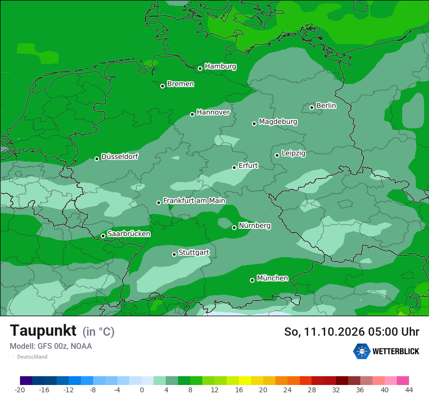 Modellkarte GFS – td – deutschland