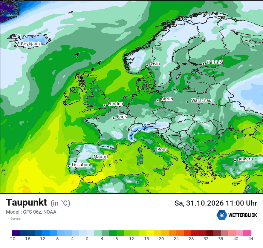 Modellkarte GFS – td – europa
