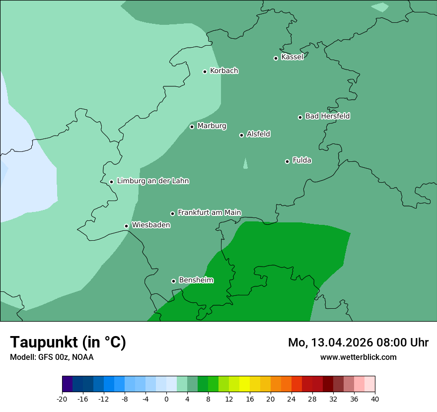 Modellkarte GFS – td – he