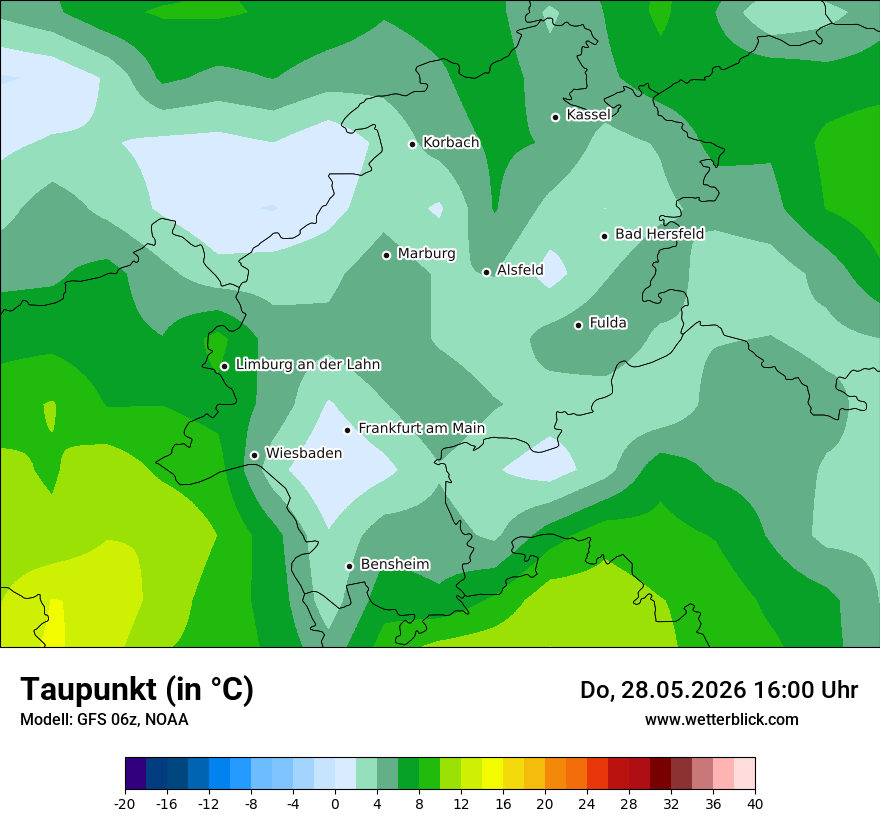 Modellkarte GFS – td – he