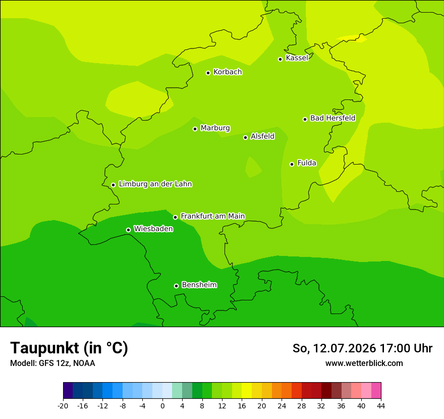 Modellkarte GFS – td – he