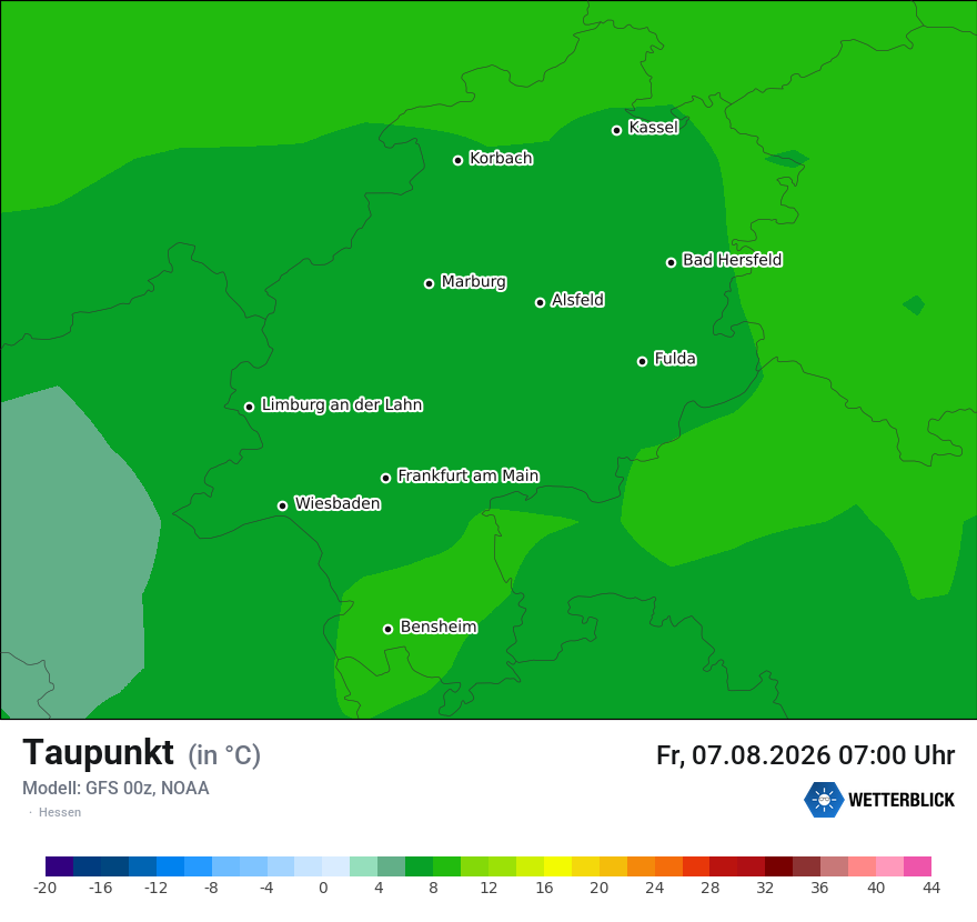 Modellkarte GFS – td – he