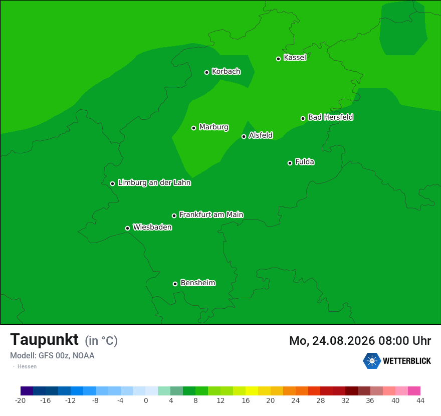 Modellkarte GFS – td – he