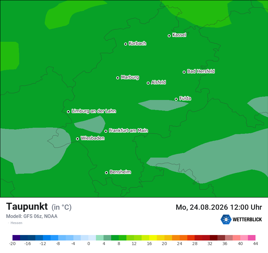 Modellkarte GFS – td – he