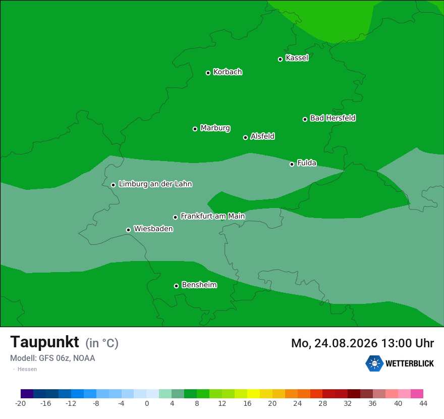 Modellkarte GFS – td – he
