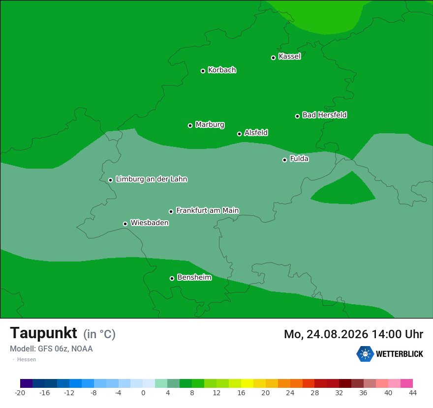 Modellkarte GFS – td – he