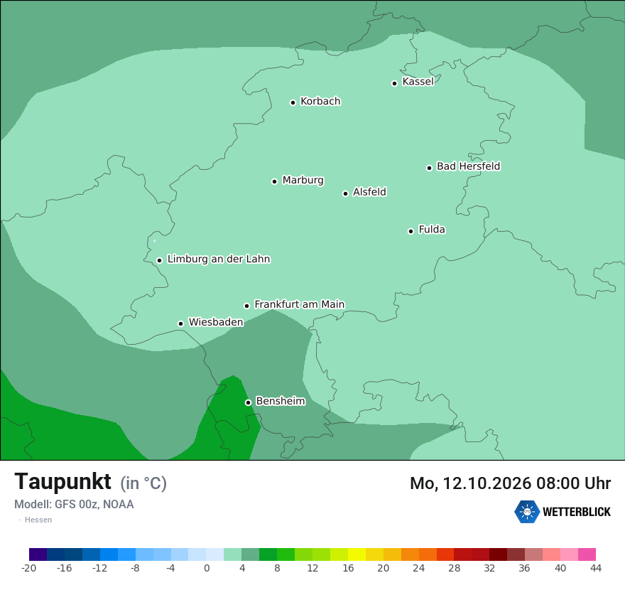 Modellkarte GFS – td – he