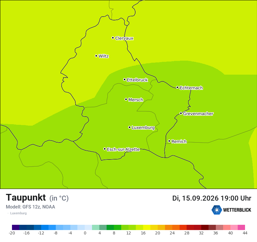 Modellkarte GFS – td – luxemburg