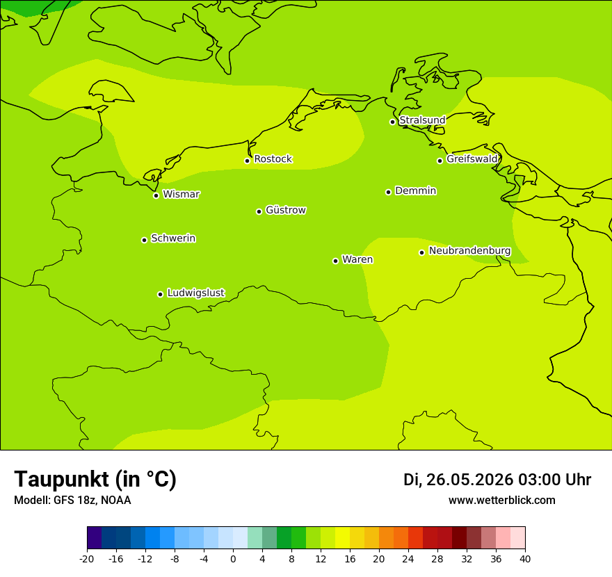 Modellkarte GFS – td – mv