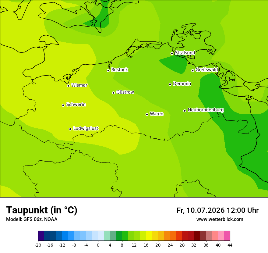 Modellkarte GFS – td – mv