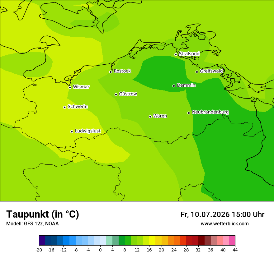 Modellkarte GFS – td – mv