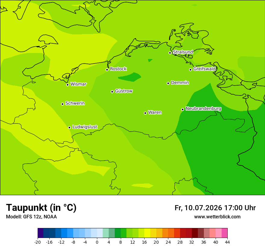 Modellkarte GFS – td – mv