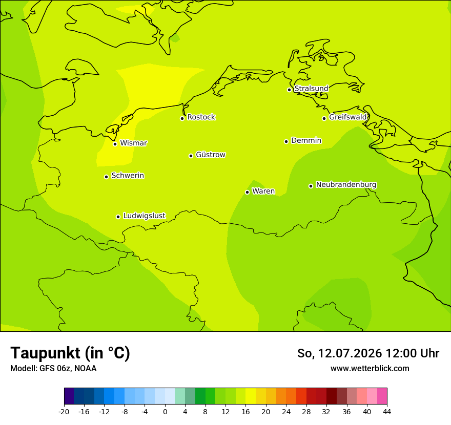 Modellkarte GFS – td – mv
