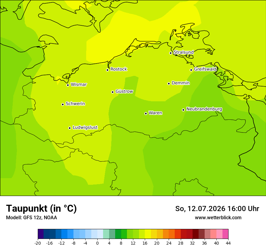 Modellkarte GFS – td – mv