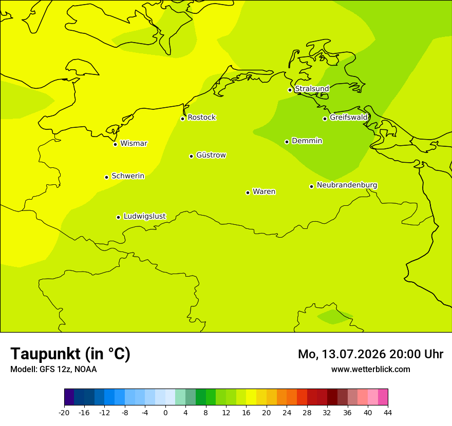 Modellkarte GFS – td – mv
