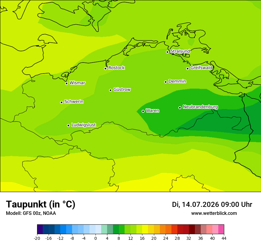 Modellkarte GFS – td – mv