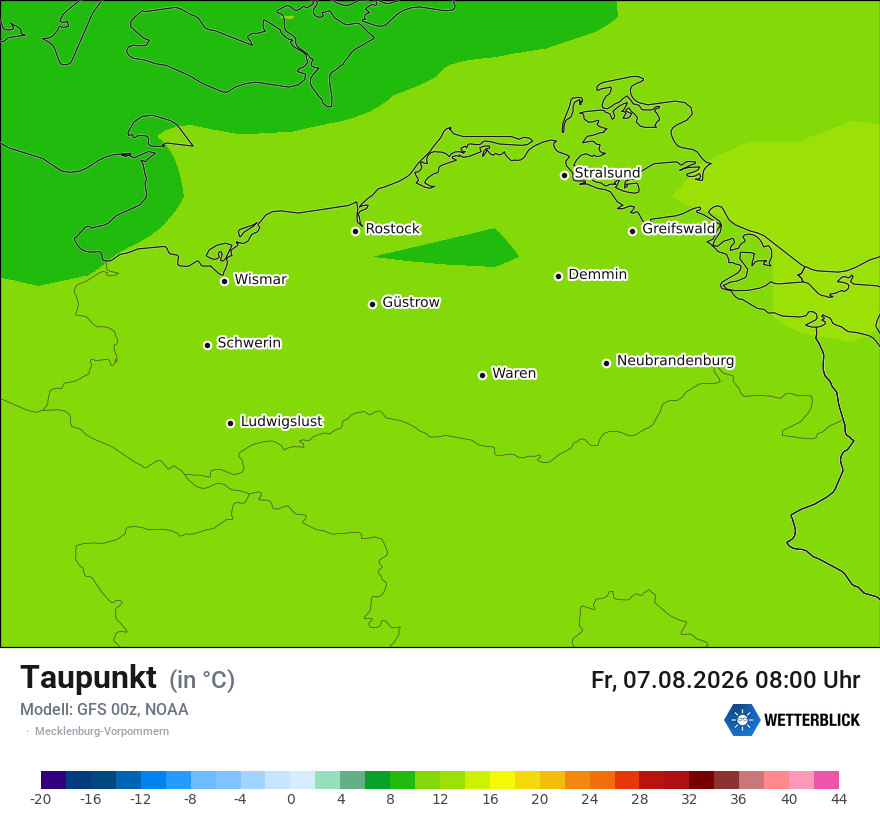 Modellkarte GFS – td – mv