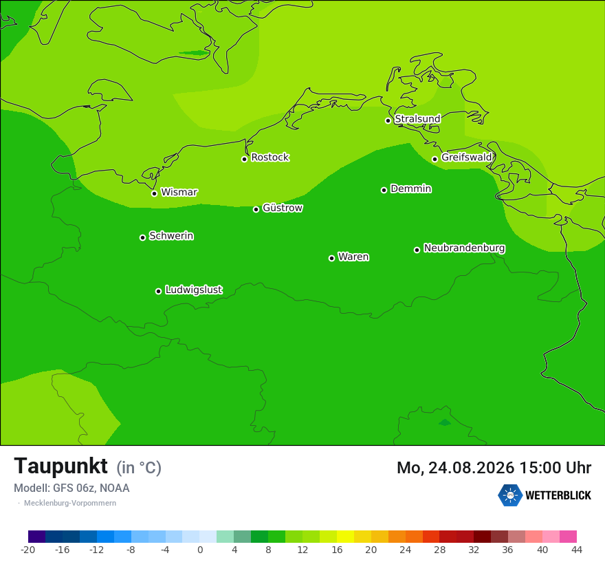 Modellkarte GFS – td – mv