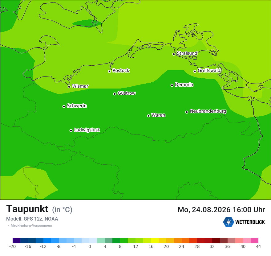Modellkarte GFS – td – mv