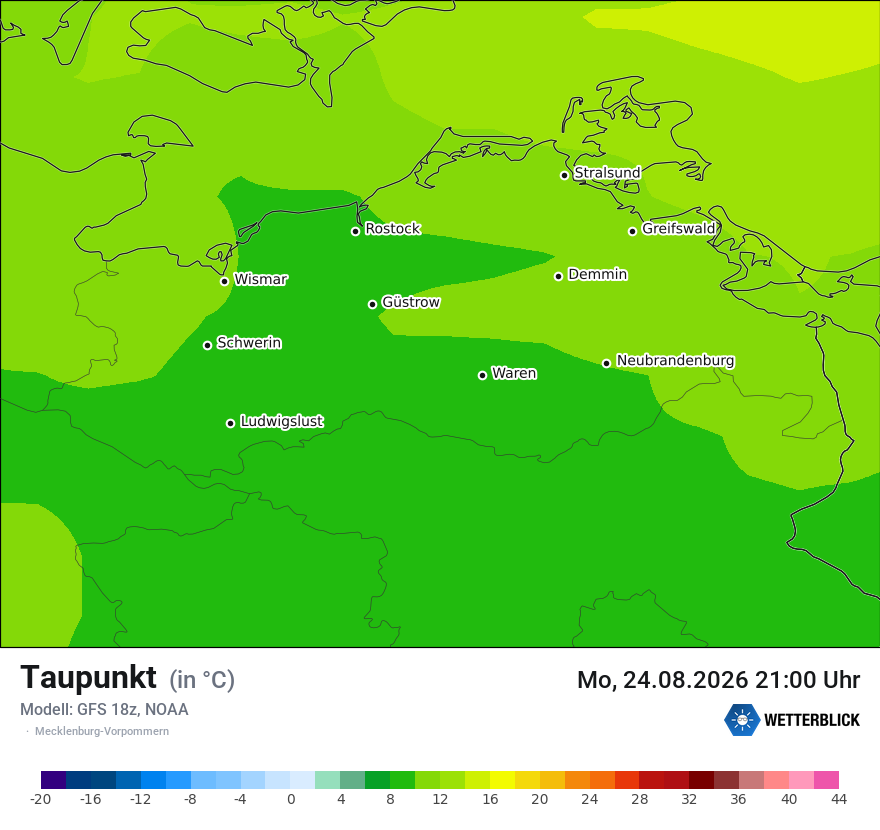 Modellkarte GFS – td – mv